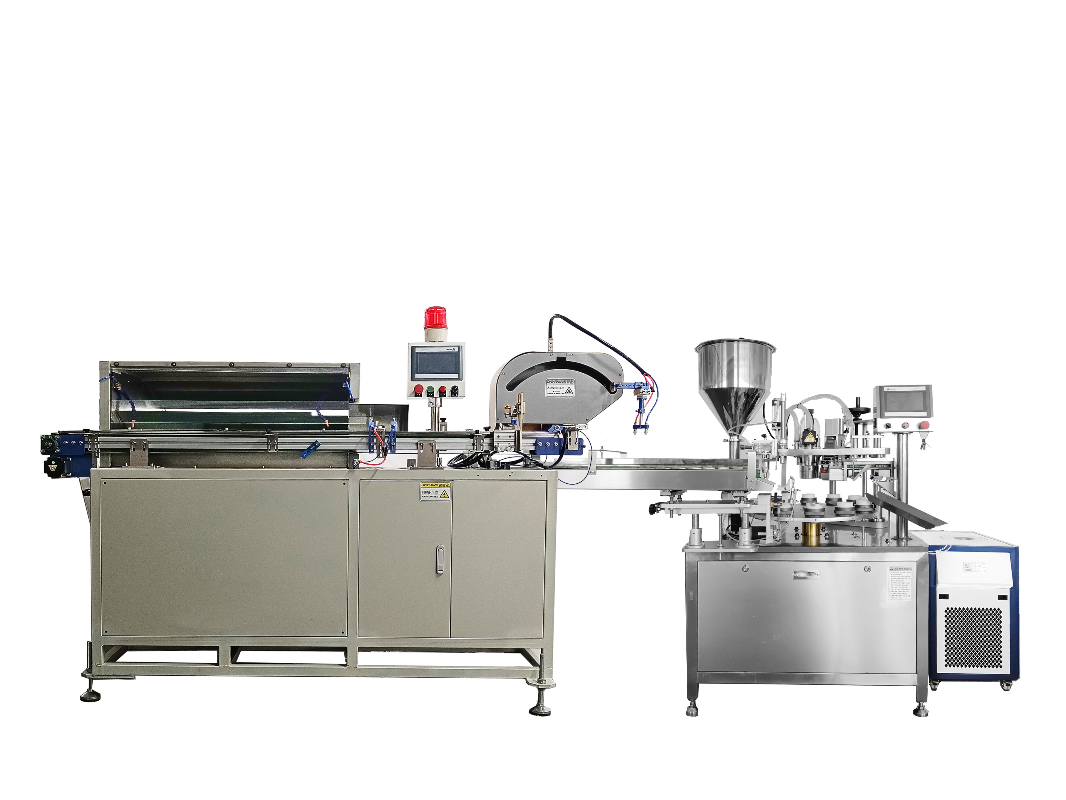 Automatic tube hot air filling and sealing machine with tubes unscrambler Automatic tube hot air filling and sealing machine with tubes unscrambler